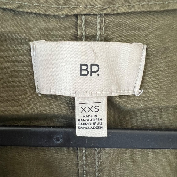BP Green Cotton Hooded Drawstring Zipper Pocket Cargo Utility Jacket - Picture 3 of 4